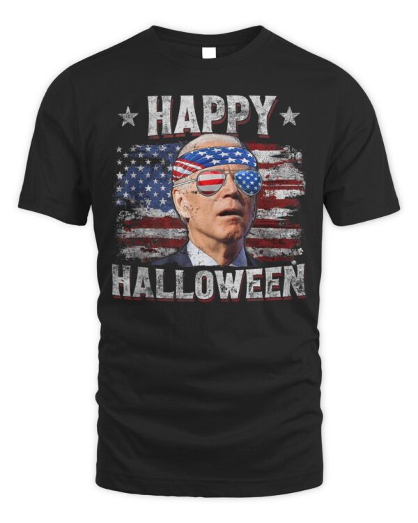 Funny Joe Biden 4th Of July Happy Halloween American US Flag T-Shirt