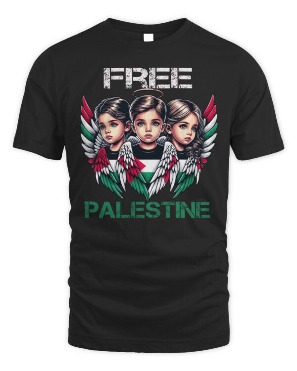 Palestinian Angel Kids Wings With A Bandana Palestine Flag T-ShirtT-Shirt