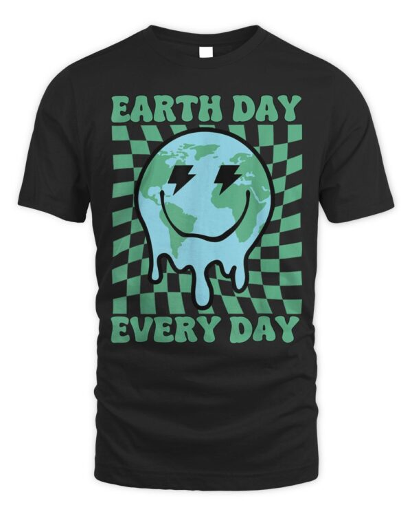 Earth Day Everyday Smile Face Hippie Planet Anniversary T-Shirt