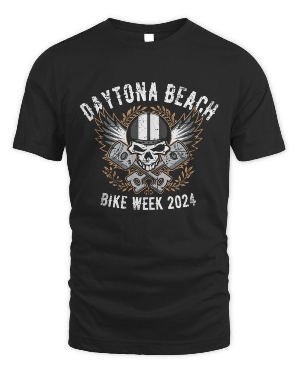 Daytona Beach Bike Week 2024 Retro Distressed Skull shirt