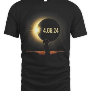 Total Solar Eclipse 2024 Dog Tees English Springer Spaniel T-Shirt