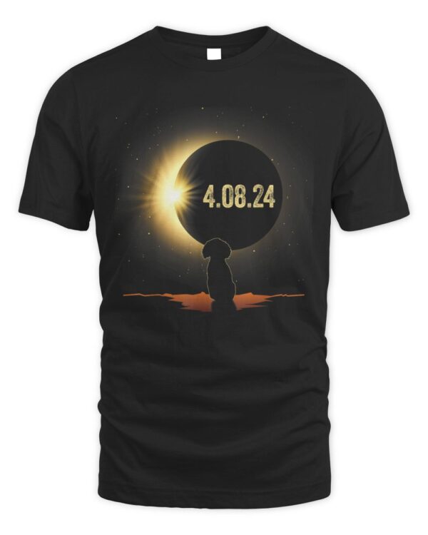 Total Solar Eclipse 2024 Dog Tees English Springer Spaniel T-Shirt