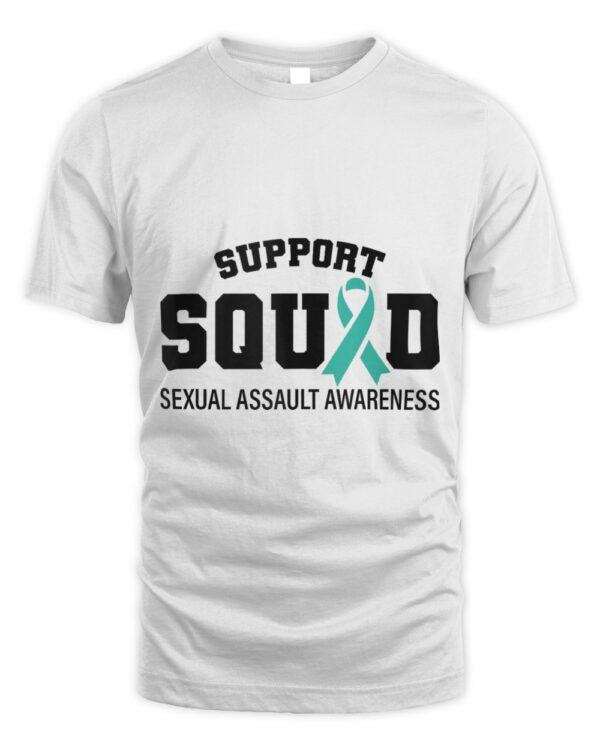 Support Squad Sexual Assault Awareness 2024 Teal Ribbon T-Shirt