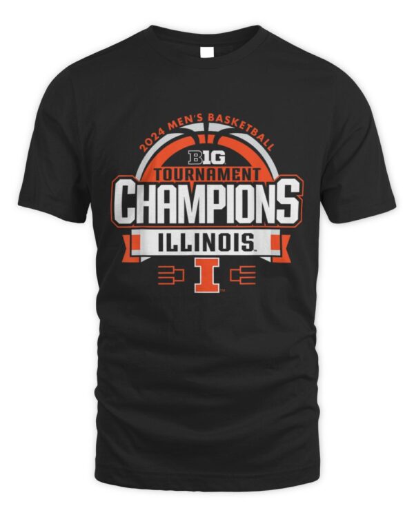 Illinois Fighting Illini Big Ten Champs 2024 Mens Basketball T-Shirt