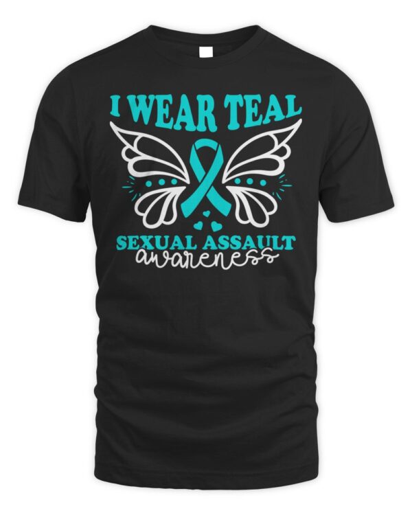 In April We Wear Teal Ribbon Sexual Assault Awareness month T-Shirt