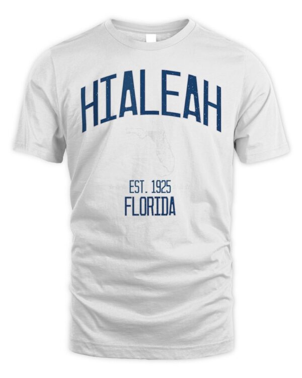 Athletic Hialeah Florida FL Navy Throwback Sport Souvenir T-Shirt
