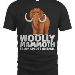 WOOLLY MAMMOTH IS MY SPIRIT ANIMAL RETRO SUNSET MEN BOYS T-Shirt