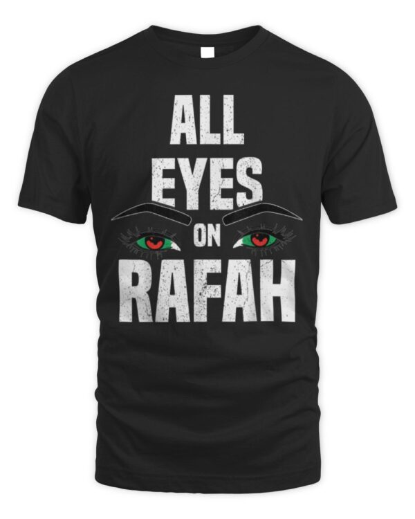 All Eyez On Rafah Distressed Eye Graphic Design T-Shirt